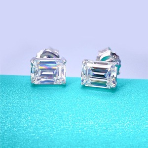 High Demand <b>Moissanite</b> Diamond Stud <b>Earrings</b> for Women Suitable for Casual Wear Office Wear Formal Events Wedding Parties - Product Image 4