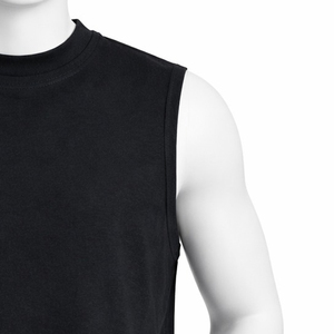 Camiseta sin Mangas para Hombre, Color Sólido, con Logotipo Personalizado, Corte Regular, Algodón de Alta Calidad, Camiseta Deportiva, Chaleco de Entrenamiento - Product Image 5