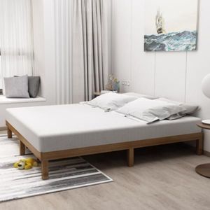 Letto King-Size Rustico in Legno Massello, Nessuna Rete a Doghe Necessaria, Facile Montaggio, Robusto Supporto a Doghe in Legno per Stile Sleigh da Fattoria - Product Image 4