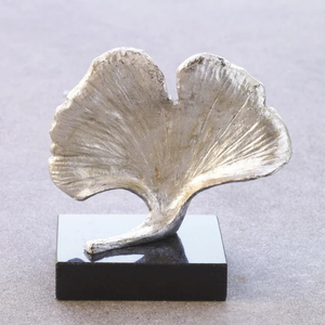 Sculpture moderne en aluminium en forme de feuille de Ginkgo, artisanat fait main, statue d'art, décoration de luxe pour la maison, ornement de table, salon - Product Image 5