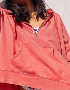 Sudadera con Capucha para Mujer, Color Coral, Manga Larga, Tejida, Transpirable, Informal para Otoño - Product Image 4