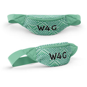 Sacs banane unisexes personnalisés en nylon, forme baril, avec logo floral imprimé, couleur unie, fermeture éclair - Product Image 4