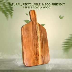 KHATI <b>HOUSE</b> Wooden Chopping Board Acacia Wood Rectangle Natural Finish Durable Eco Friendly Single Piece Package - Product Image 2