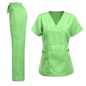 Ensembles d'uniformes médicaux personnalisés en gros pour infirmières, en tissu tissé, style jogger, bleu marine - Product Image 6