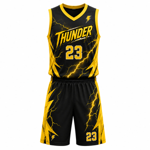 Ensemble d'uniformes de basketball personnalisés avec logo, nom et numéro sur mesure, légers, respirants, à séchage rapide, vêtements de sport athlétiques - Product Image 1