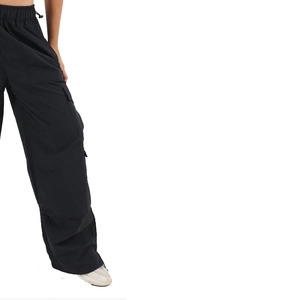 Pantalon cargo noir pour homme, taille élastique, plusieurs poches, léger, respirant, style décontracté, vêtements d'été - Product Image 2