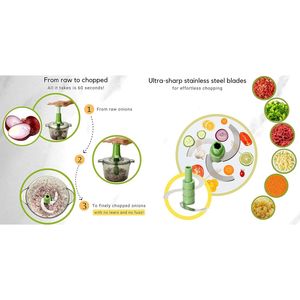 Large 8.5-Cup Express Manual Food <b>Chopper</b> Hand <b>Vegetable</b> Cutter for Fruits Herbs Garlic Onion Chop Veggies - Product Image 1