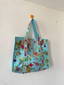Boho Cotton Floral Print Everyday Tote <b>Bag</b> <b>Large</b> Capacity Shoulder Handbag Reusable Shopping Travel <b>Beach</b> Carry <b>Bag</b> - Product Image 5