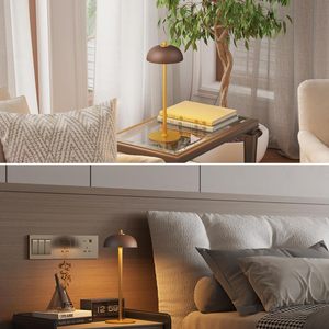 Wireless LED <b>Table</b> Lamp Set 2PCS Rechargeable 5000mAh <b>Battery</b> Metal Finish <b>Light</b> with Step less Dimming 3 Colour Modes - Product Image 6