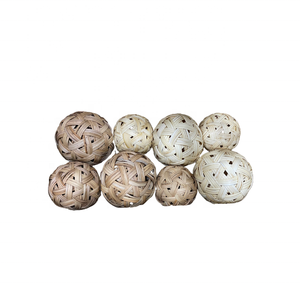 Boules en osier de rotin naturel/boules de rotin tissé ornements décor à la maison avec sacs inclus Noël Nouvel An Festival - Product Image 2