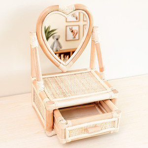 New arrival rattan mini dressing table natural small <b>vanity</b> tables for baby children bedroom decor - Product Image 3