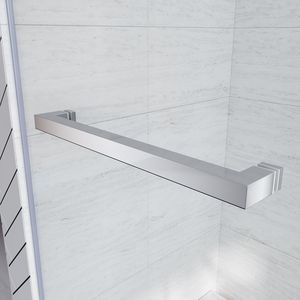 Porte de douche coulissante sans cadre en verre 56 60 pouces W X 76 In. Verre trempé transparent épais de 3/8 po (10 mm) en acier inoxydable robuste - Product Image 6