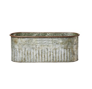 Ensemble de 3 pots à fleurs en métal galvanisé, style rustique, pour décoration de jardin, pots à fleurs faits à la main, en solde - Product Image 3