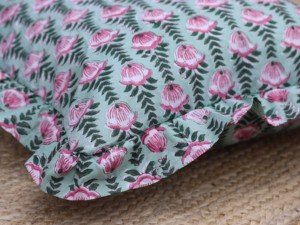 100% Cotton Ruffled Floral Pillowcases Hand Block Cushion Cover Bohemian Frill Printed Boho India Decorative <b>Throw</b> <b>Pillows</b> - Product Image 5