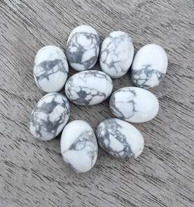 Cabochon en howlite naturelle, pierre précieuse ovale calibrée à dos plat, pierre lâche pour la fabrication de bijoux et les fournitures d'artisanat - Product Image 4
