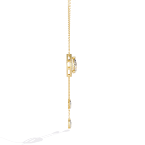 Collier élégant en or pur 14 carats avec diamant de laboratoire 1,45 carat en forme de poire, halo et chaîne pendante – Cadeau de mariage raffiné - Product Image 6