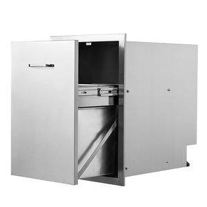 Cassetto Portarifiuti in Acciaio Inox 17.7x22.8 Pollici con Vassoio Estraibile e Maniglia, Cassetti Portaoggetti - Product Image 1