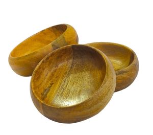 Tazón de madera profundo con acabado natural, gran capacidad para mezclar ensaladas y elegante arreglo de mesa - Product Image 4