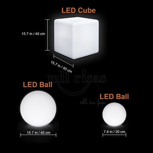 Juego <span class=keywords><strong>de</strong></span> Muebles para Eventos con Luces LED Modernas, Recargables e Impermeables, Cubos Luminosos y Bolas Brillantes para Discotecas, Bodas y Fiestas en Alquiler - Product Image 5