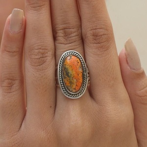 Bumble Bee Jasper <b>Ring</b> <b>925</b> Sterling <b>Silver</b> Natural Gemstone Handmade <b>Ring</b> For Her - Product Image 2