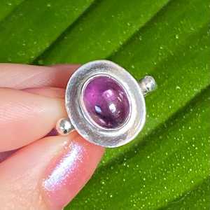 Amethyst Silver <b>Ring</b> Handmade <b>Crystal</b> Statement <b>Ring</b> Boho Festival Gothic Whimsigoth Witchy Mystic Jewelry Gift - Product Image 6