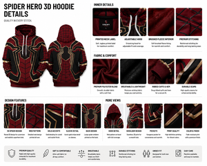 Sudadera con Capucha de Hombre con Estampado de Spider-Man por Transferencia Térmica, Sudadera de Forro Polar para Invierno, Transpirable, Antiencogimiento, Anti-UV, Ecológica y Personalizable - Product Image 6