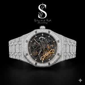 Gray <b>Skeleton</b> Men's <b>Skeleton</b> <b>Watch</b> With VVS1 Moissanite Diamond and Swiss <b>Automatic</b> Movement Business Style Fashion Jewelry - Product Image 1