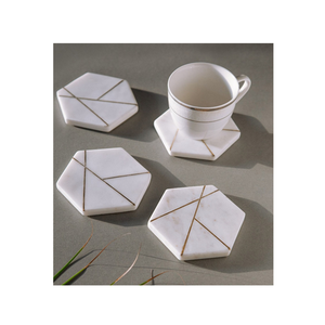 Sous-verres en marbre naturel écologiques, durables, lavables, produit promotionnel en pierre - Product Image 3