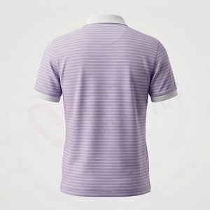 Chemise décontractée pour homme en piqué 100 % polyester bleu marine à manches courtes, respirante, infroissable, coupe classique, design tricoté uni - Product Image 2