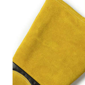 Gants de soudage TIG en cuir de chèvre et croûte de cuir de vache, doublure en tissu, anti-coupure - Product Image 6