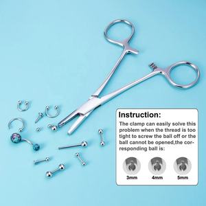 Pince à boule en acier inoxydable pour élimination de piercing, outil de retrait d'ancrage dermique, pince à vis à boule, instrument chirurgical approuvé CE, meilleur prix - Product Image 2