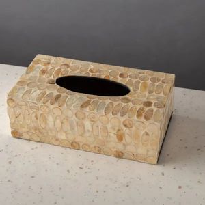 Dispensador de pañuelos de lujo negro y crema con diseño botánico, cubierta moderna para caja de pañuelos con incrustaciones de hueso y patrón de peonía. - Product Image 4