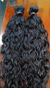 Super Qualité Pure South Indian Temple Cheveux Bruts Authentique Naturel Noir Bouclés Trame Vierge Cheveux Humains - Product Image 6