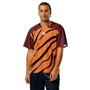 Maillot de football américain surdimensionné personnalisé avec des motifs sublimés, en mesh respirant, col en V, unisexe, vêtements d'équipe, OEM, étiquette privée, vêtements de sport - Product Image 2