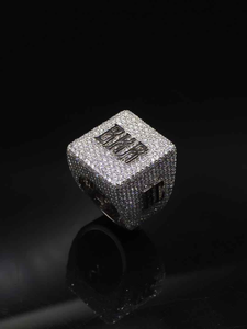 Moissanite <b>Silver</b> BMF Letter <b>Ring</b> Iced Out Hip Hop Statement <b>Ring</b> <b>Mens</b> Unisex Diamond Look Luxury Streetwear Jewelry - Product Image 3