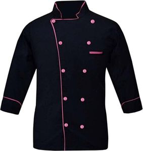 Chaqueta de Chef Unisex Negra de Poliéster con Bordado Artesanal, Manga Larga, Decorativa, para Cocina, Hogar, Regalo, Hotel, Uso Culinario - Product Image 4