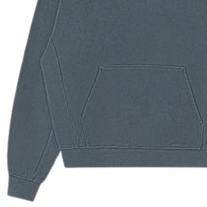 Heavyweight Washed Ribbed Hoodie Grey Pullover Long Sleeve Soft Cotton Knit Casual Menswear Comfort Fit Premium - Product Image 3