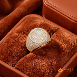 Luxury 18K Gold Plated Men's Iced Out Round Signet <b>Ring</b> Big <b>Dome</b> Bubble Moissanite Diamond Hip Hop Bling <b>Ring</b> Jewellery for Men - Product Image 4