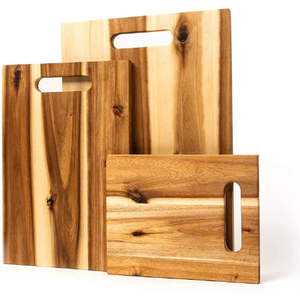 Juego de 3 tablas de cortar de madera resistentes al agua, ecológicas, para exhibir en la encimera de la cocina. - Product Image 6