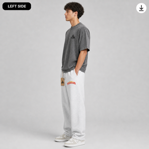 New Wholesale Custom Screen Printed Logo Casual Canvas Men's Sweatpants 100% Cotton Breathable Eco-Friendly Acid Washed - Product Image 2