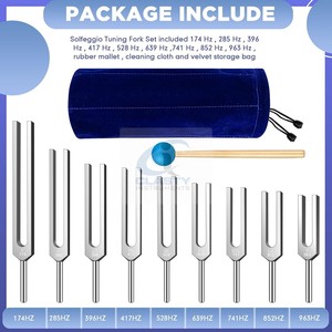Ensemble de 9 diapasons Solfeggio en aluminium, diapasons manuels pour la thérapie clinique, dispositif médical certifié CE Classe I OEM - Product Image 2