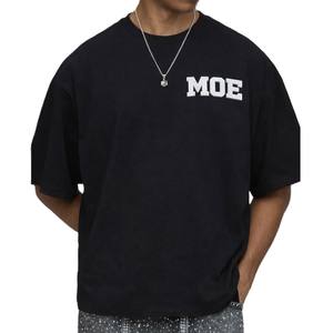 Camiseta de Algodón Premium Denso para Hombre con Logotipo Bordado en el Pecho, Corte Oversize Estilo Urbano, Marca Privada, Fabricación OEM - Product Image 1