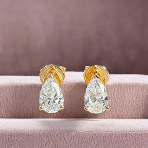 Pendientes de Diamantes Cultivados en Laboratorio con Corte de Pera de Alta Calidad y Lujo, Diseño Minimalista con Engaste de Cuatro Garras, Joyería Fina Brillante, Regalo - Product Image 3