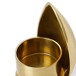 Mini portavelas de metal puro de calidad superior (dorado) - Product Image 1