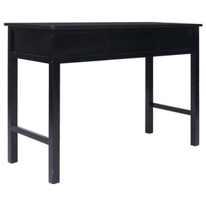 <b>Black</b> Writing <b>Desk</b> 43.3"x17.7"x29.9" <b>Wood</b> Computer <b>Desk</b> - Product Image 5