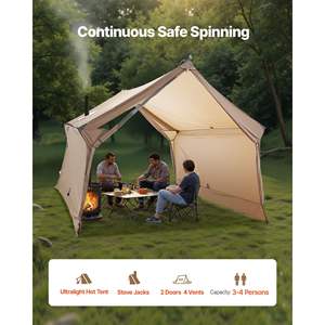 Tienda de Campaña Ligera y Portátil para 2 Personas, 4 Estaciones, Impermeable, con Salida para Estufa y Ventilación, para Senderismo, Pesca y Caza - Product Image 4