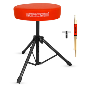 Taburete de Batería de 5 Núcleos con Base de Espuma Viscoelástica Acolchada de 3 Pulgadas de Grosor, Cómodo para Bateristas, Capacidad de 330 Libras, Ajustable - Product Image 1