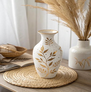 Hand-carved style textured brass orb <b>vases</b>. Contemporary golden sculptural centerpieces. Available at wholesale prices. - Product Image 2