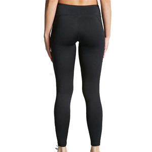 Leggings de cintura media transpirables con diseño de paneles de tela de malla cosida, de alta elasticidad, a las tarifas más económicas para mujer. - Product Image 5