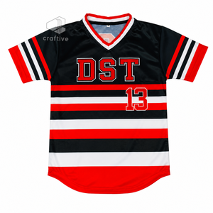Delta |   Sigma |   Camiseta de Fútbol Americano Universitaria para Mujer Theta, Cuello en V, Rayas, Ropa Deportiva Informal, Prenda con Letras Griegas - Product Image 1